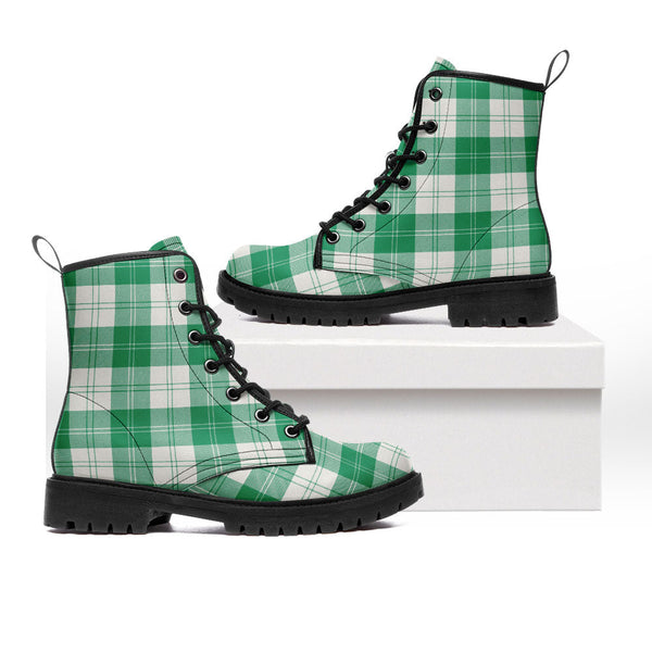 Erskine Green Clan Badge Tartan Leather Boots