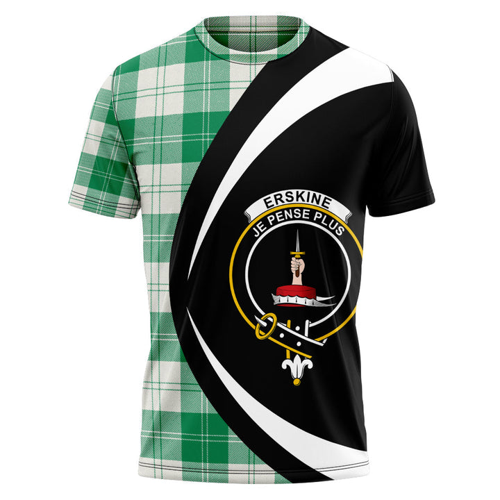 Erskine Green Clan Badge Tartan T-Shirt Circle Style Personalized