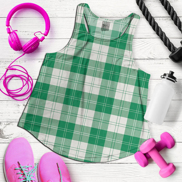 Erskine Green Clan Badge Tartan Women Racerback Tank Top