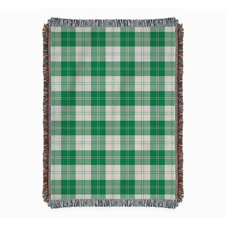 Erskine Green Clan Badge Tartan Woven Blanket