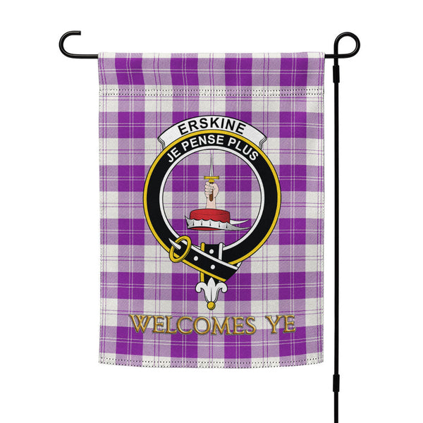 Erskine Purple Clan Badge Tartan Garden Flag