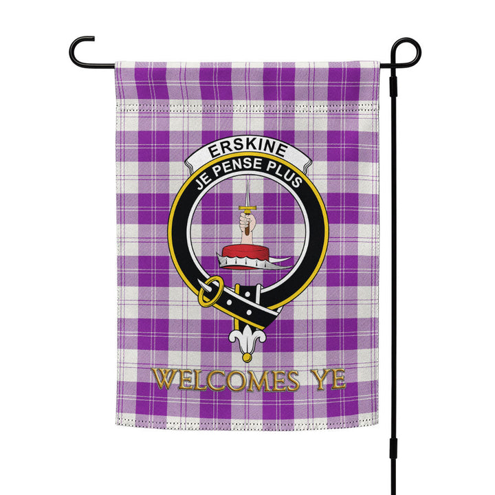 Erskine Purple Clan Badge Tartan Garden Flag
