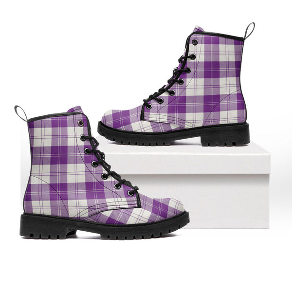 Erskine Purple Clan Badge Tartan Leather Boots
