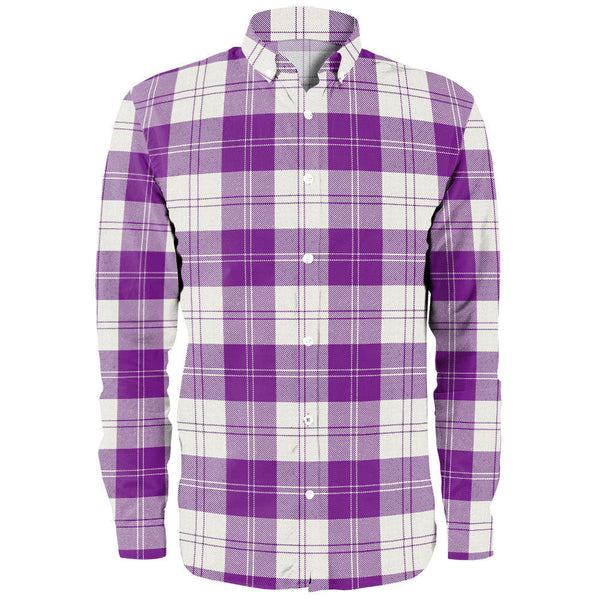 Erskine Purple Clan Badge Tartan Long Sleeve Shirt