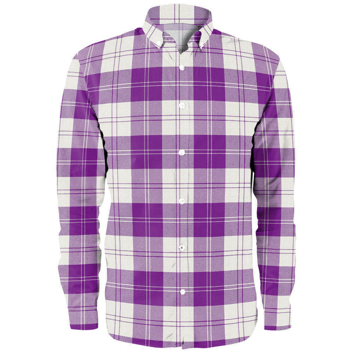 Erskine Purple Clan Badge Tartan Long Sleeve Shirt