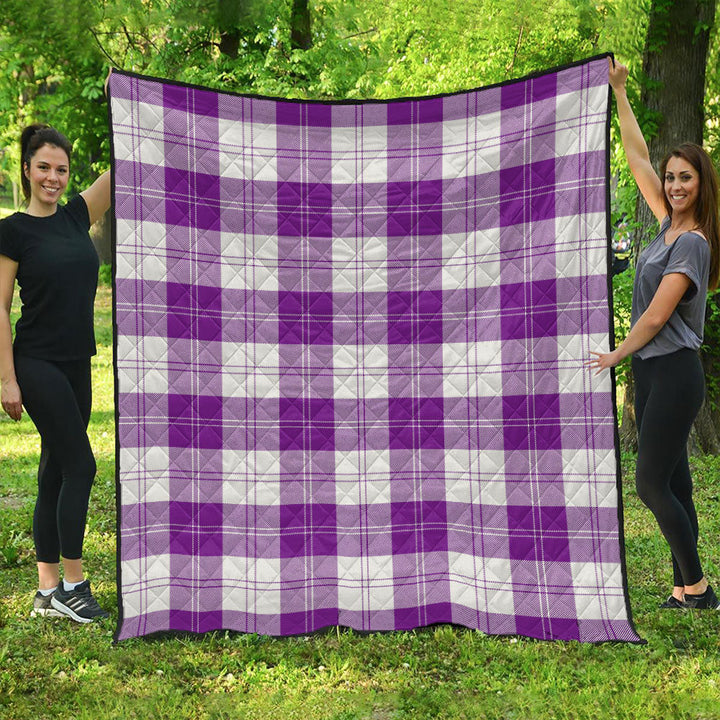 Erskine Purple Clan Badge Tartan Premium Quilt
