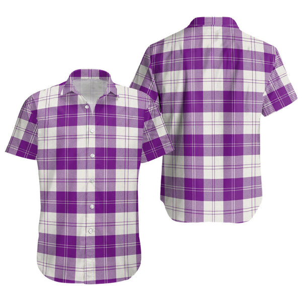 Erskine Purple Clan Badge Tartan Short Sleeve Shirt