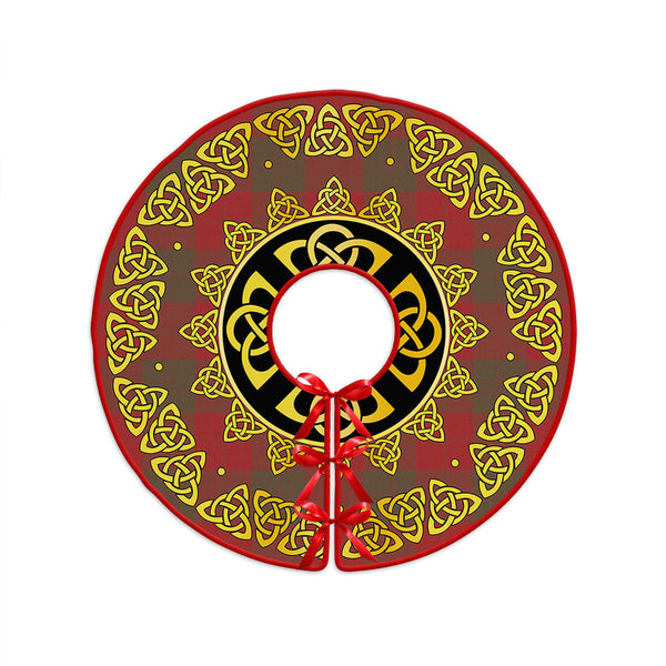 Erskine Weathered Clan Badge Tartan Christmas Tree Skirt Golden Celtic Heritage