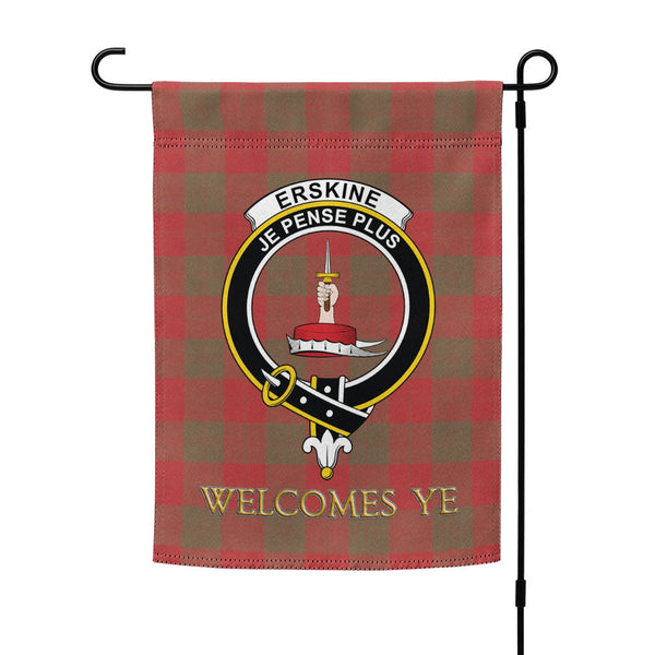 Erskine Weathered Clan Badge Tartan Garden Flag