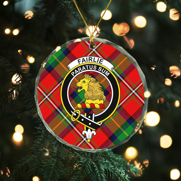 Fairlie Modern Clan Badge Tartan Glass Ornament