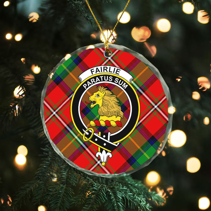 Fairlie Modern Clan Badge Tartan Glass Ornament