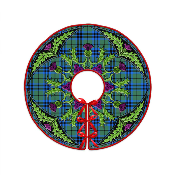 Falconer Clan Badge Tartan Christmas Tree Skirt Scottish Thistle Design