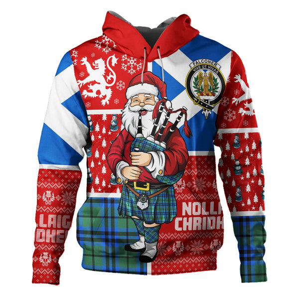 Falconer Clan Badge Tartan Hoodie Scotland Christmas Santa