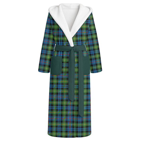 Farquharson Ancient Clan Badge Tartan Flannel Hooded Bathrobe