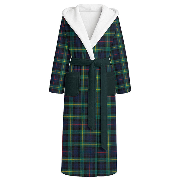 Farquharson Modern Clan Badge Tartan Flannel Hooded Bathrobe