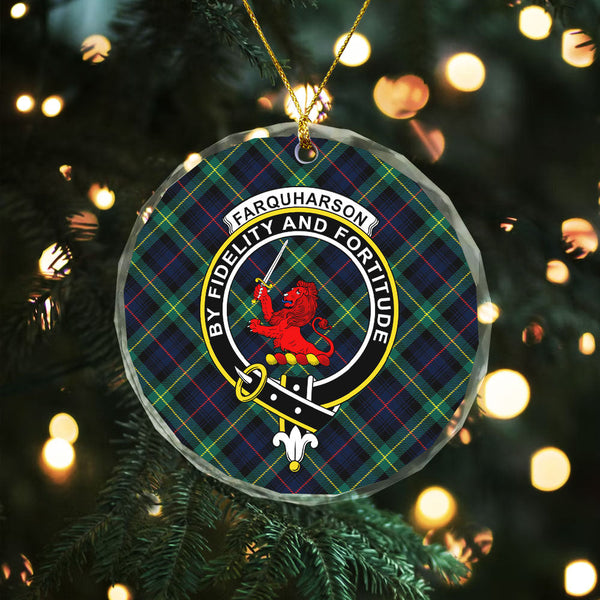 Farquharson Modern Clan Badge Tartan Glass Ornament