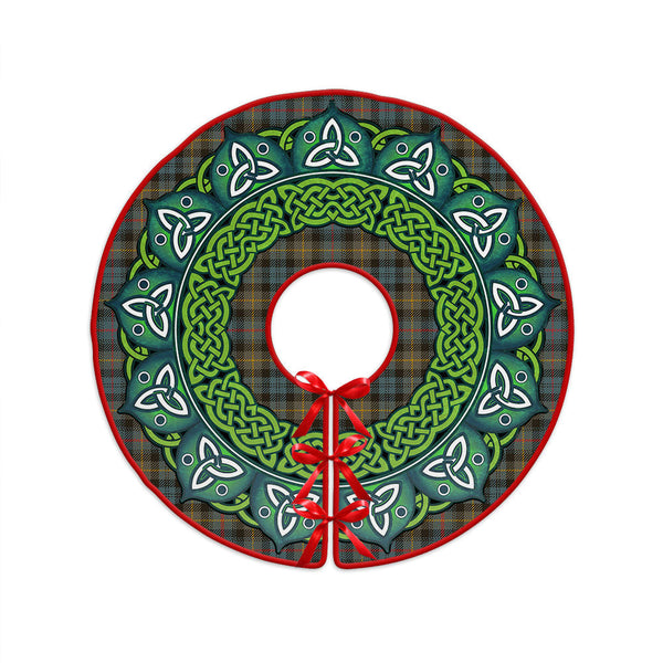 Farquharson Weathered Clan Badge Tartan Christmas Tree Skirt Heritage Holiday Decor