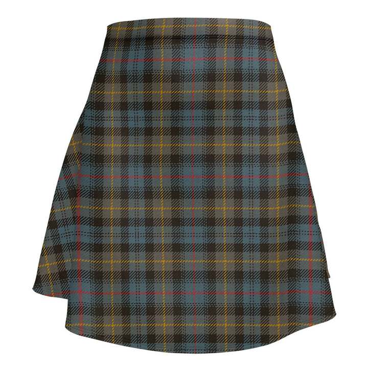 Farquharson Weathered Clan Badge Tartan Flared Skirt