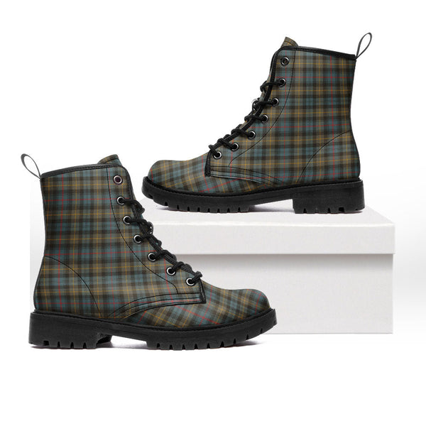Farquharson Weathered Clan Badge Tartan Leather Boots