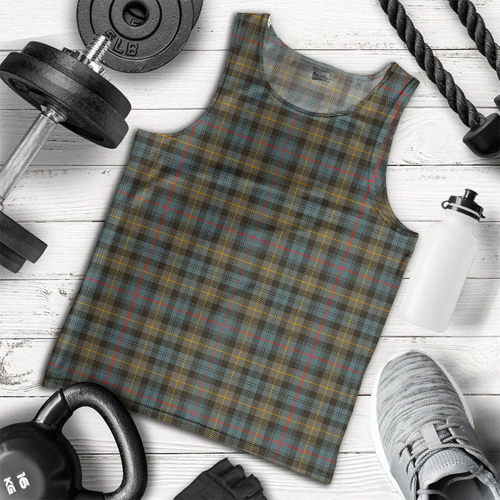Farquharson Weathered Clan Badge Tartan Men Tank Top