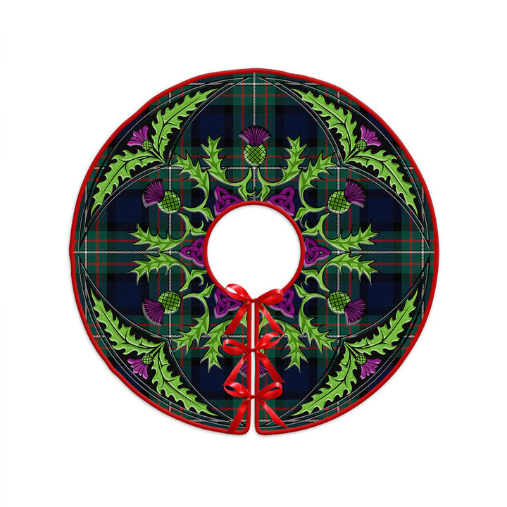 Ferguson Modern Clan Badge Tartan Christmas Tree Skirt Scottish Thistle Design
