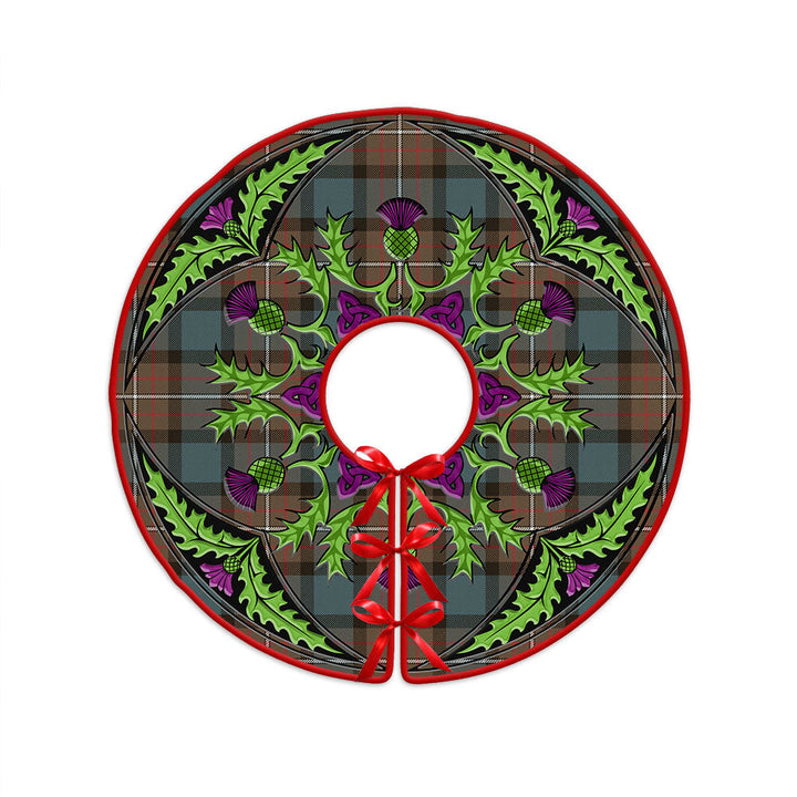 Ferguson Weathered Clan Badge Tartan Christmas Tree Skirt Scottish Thistle Design