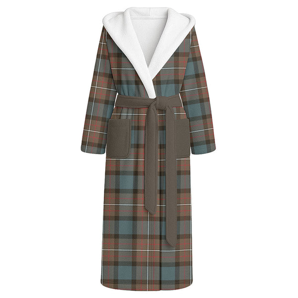 Ferguson Weathered Clan Badge Tartan Flannel Hooded Bathrobe