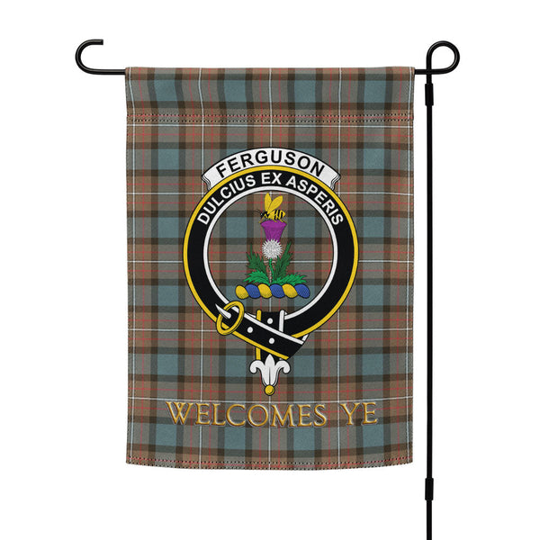 Ferguson Weathered Clan Badge Tartan Garden Flag