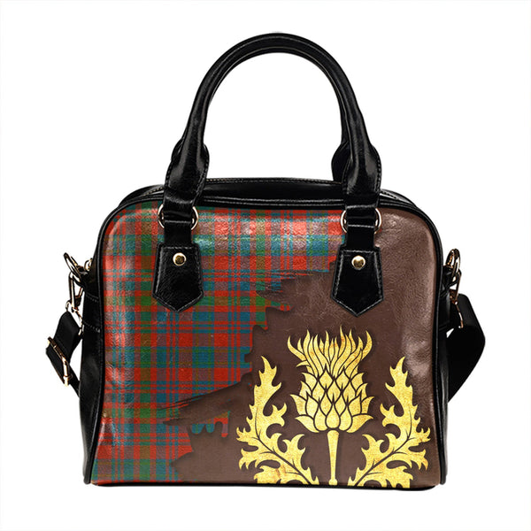 Fiddes Kelvingrove Artifact Ancient Tartan Shoulder Handbag Thistle Oldest Style