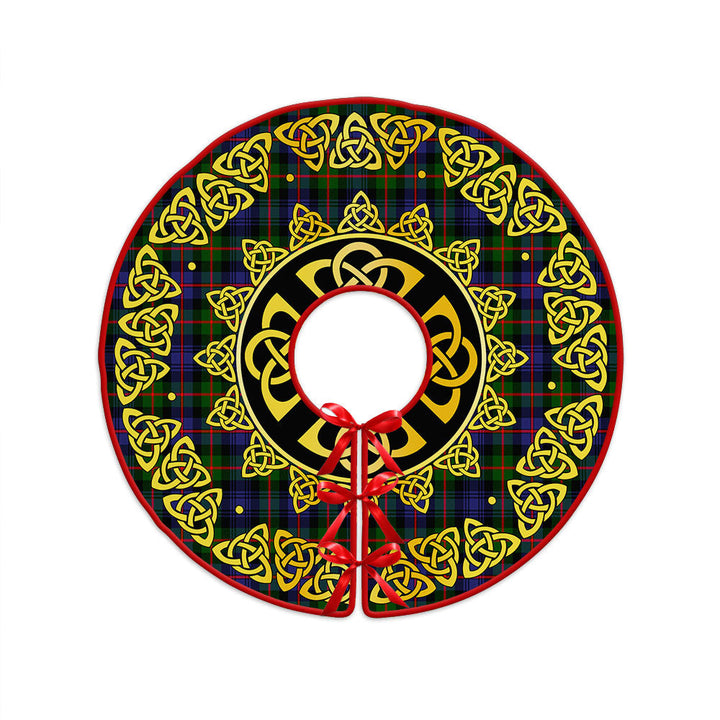 Fleming Clan Badge Tartan Christmas Tree Skirt Golden Celtic Heritage