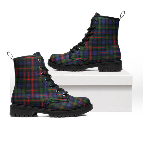 Fleming Clan Badge Tartan Leather Boots