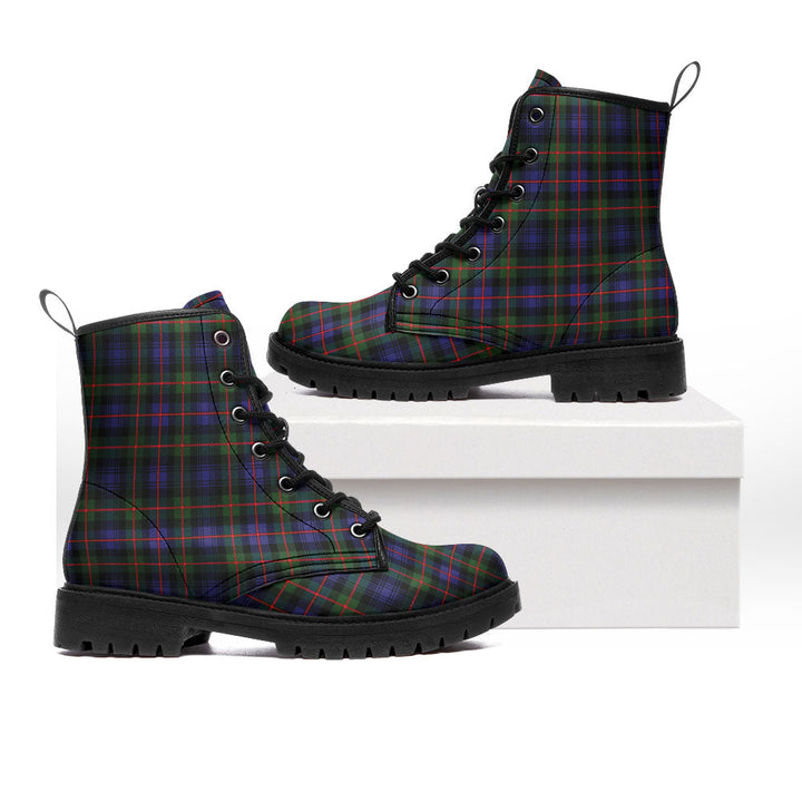 Fleming Clan Badge Tartan Leather Boots