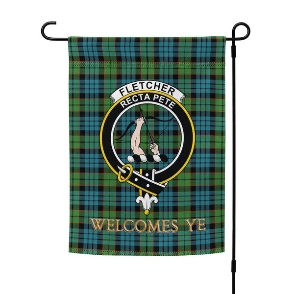 Fletcher Family Ancient Clan Badge Tartan Garden Flag