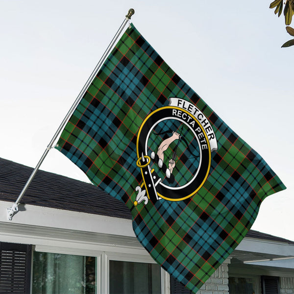 Fletcher Family Ancient Clan Badge Tartan House Flag