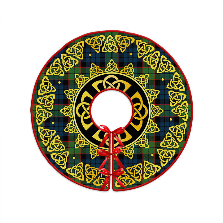 Fletcher Family Modern Clan Badge Tartan Christmas Tree Skirt Golden Celtic Heritage