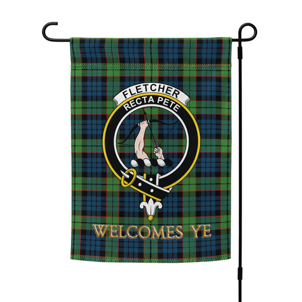 Fletcher Family Modern Clan Badge Tartan Garden Flag