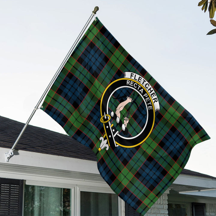 Fletcher Family Modern Clan Badge Tartan House Flag