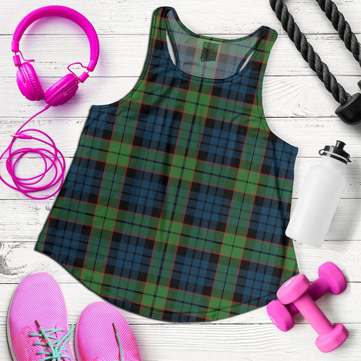 Fletcher Family Modern Clan Badge Tartan Women Racerback Tank Top
