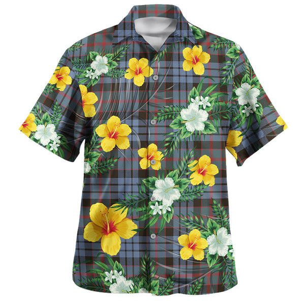 Fletcher of Dunans Weathered Clan Badge Tartan Hawaiian Shirt Summer Vibes Style