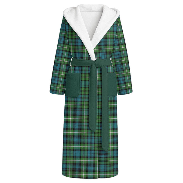 Forbes Ancient Clan Badge Tartan Flannel Hooded Bathrobe