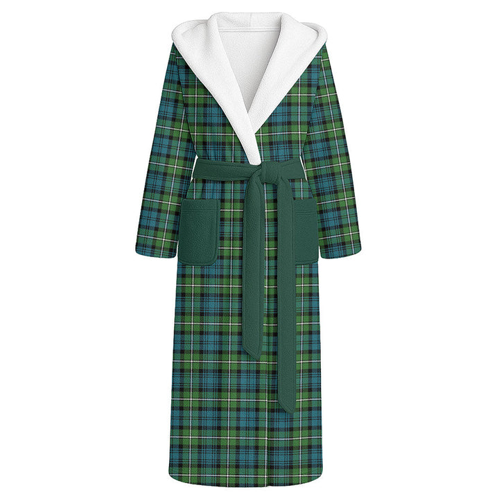 Forbes Ancient Clan Badge Tartan Flannel Hooded Bathrobe