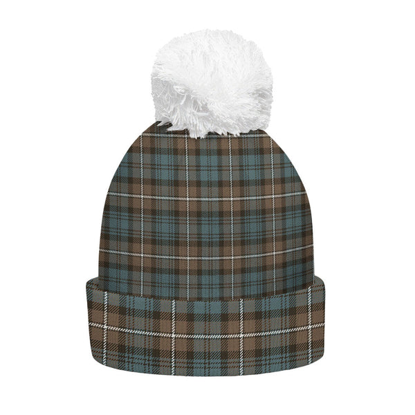 Forbes Weathered Clan Badge Tartan Bobble Beanie Hat