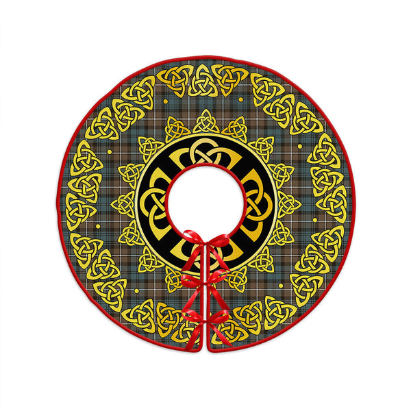 Forbes Weathered Clan Badge Tartan Christmas Tree Skirt Golden Celtic Heritage