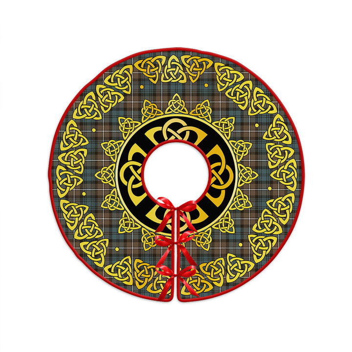Forbes Weathered Clan Badge Tartan Christmas Tree Skirt Golden Celtic Heritage