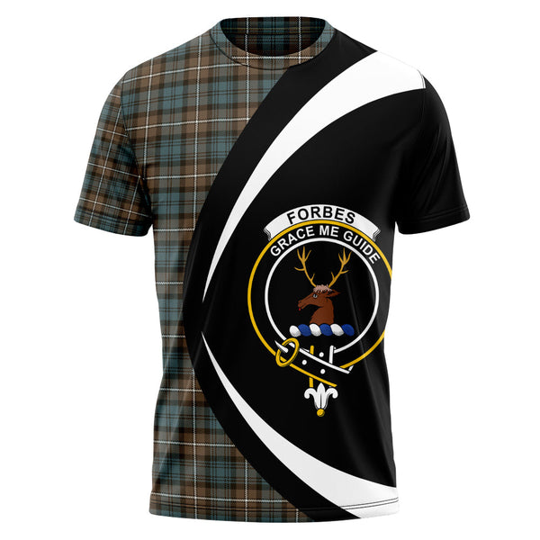 Forbes Weathered Clan Badge Tartan T-Shirt Circle Style Personalized