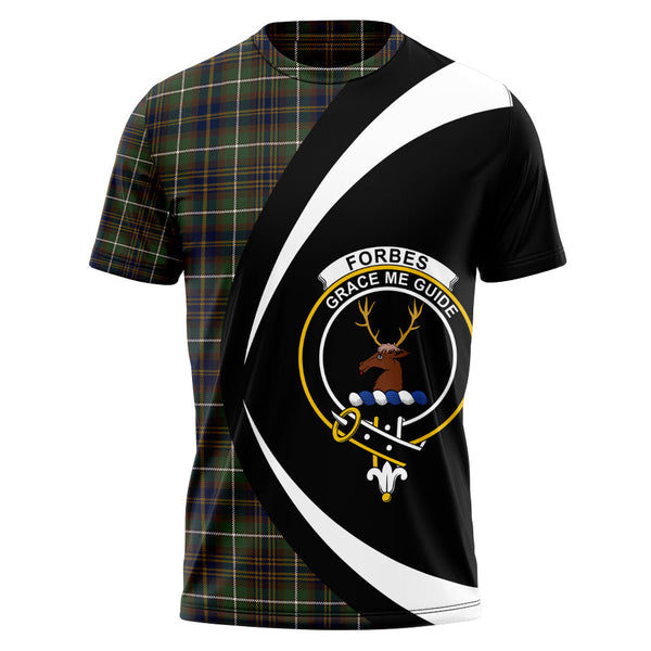 Forbes of Druinnor Modern Clan Badge Tartan T-Shirt Circle Style Personalized