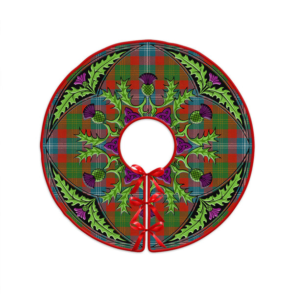 Forrester Ancient Clan Badge Tartan Christmas Tree Skirt Scottish Thistle Design