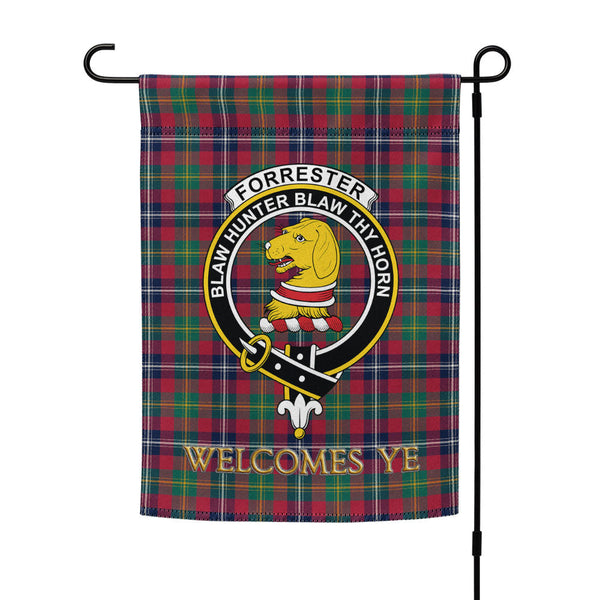 Forrester Modern Clan Badge Tartan Garden Flag