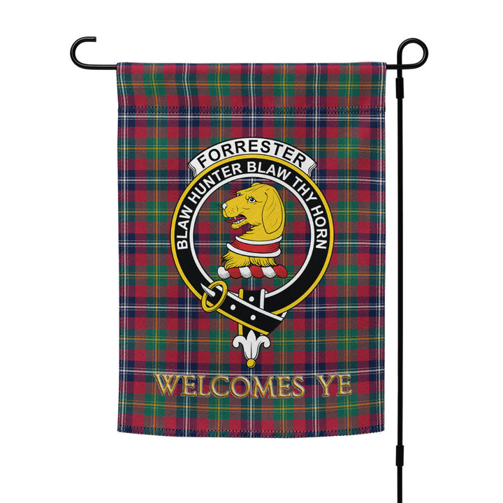 Forrester Modern Clan Badge Tartan Garden Flag