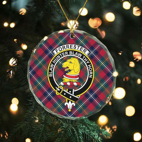 Forrester Modern Clan Badge Tartan Glass Ornament